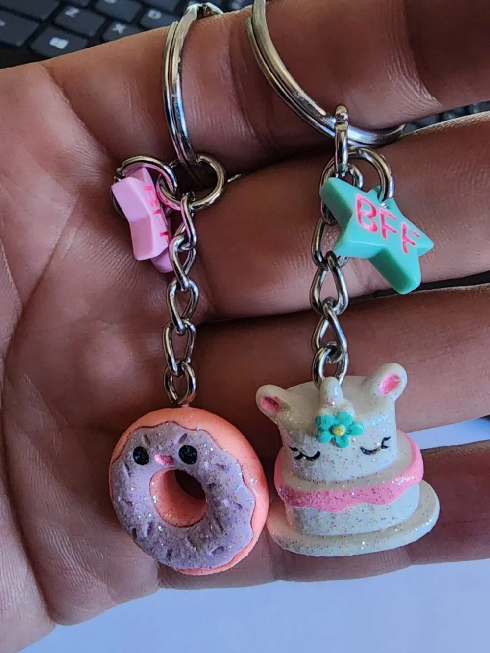 5/$10 - Donut & Unicorn Cake BFF Keychain